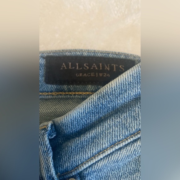 All Saints skinny Grace zip Jeans 24 - Picture 2 of 8